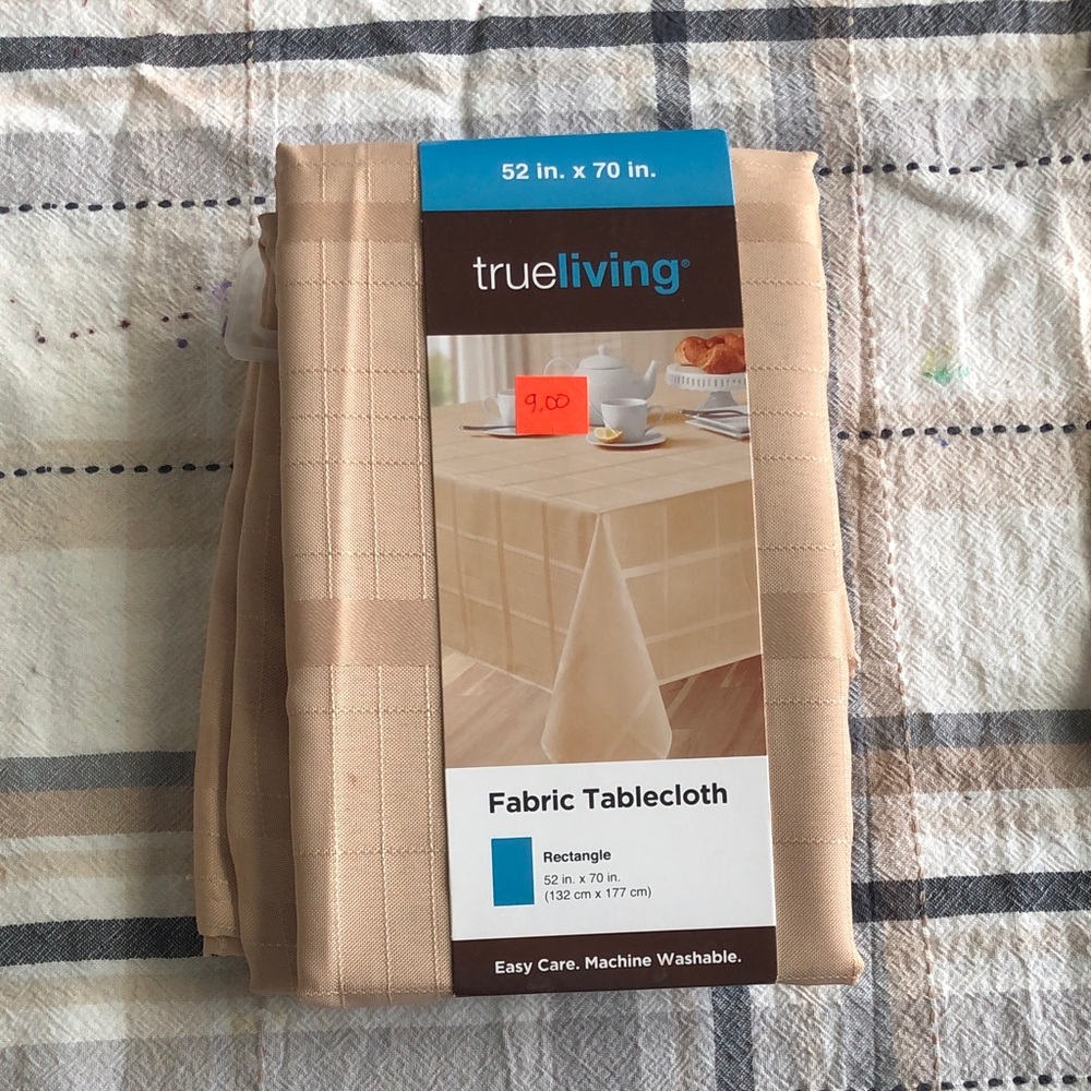 Trueliving Beige Fabric Tablecloth - Rectangle